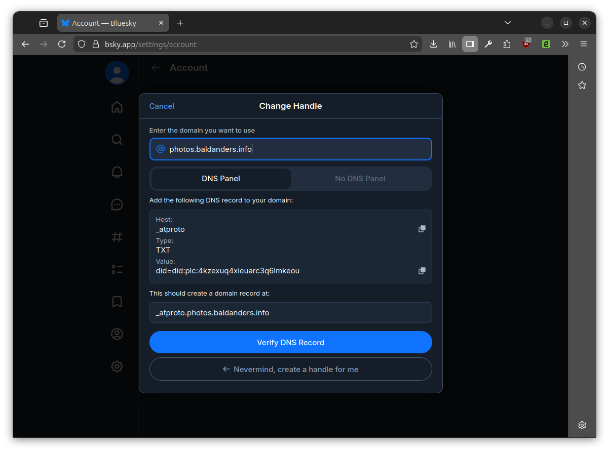 Change Handle - Bluesky