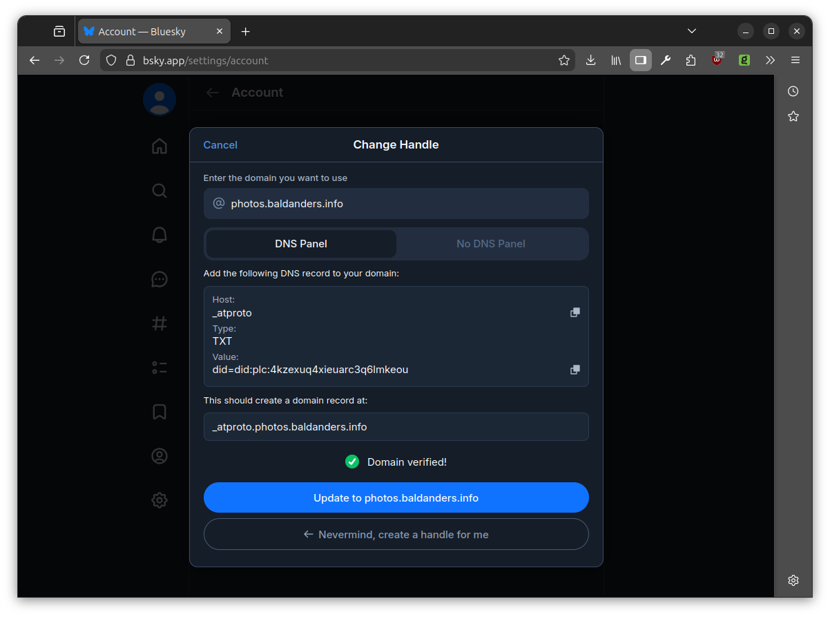 Change Handle - Bluesky