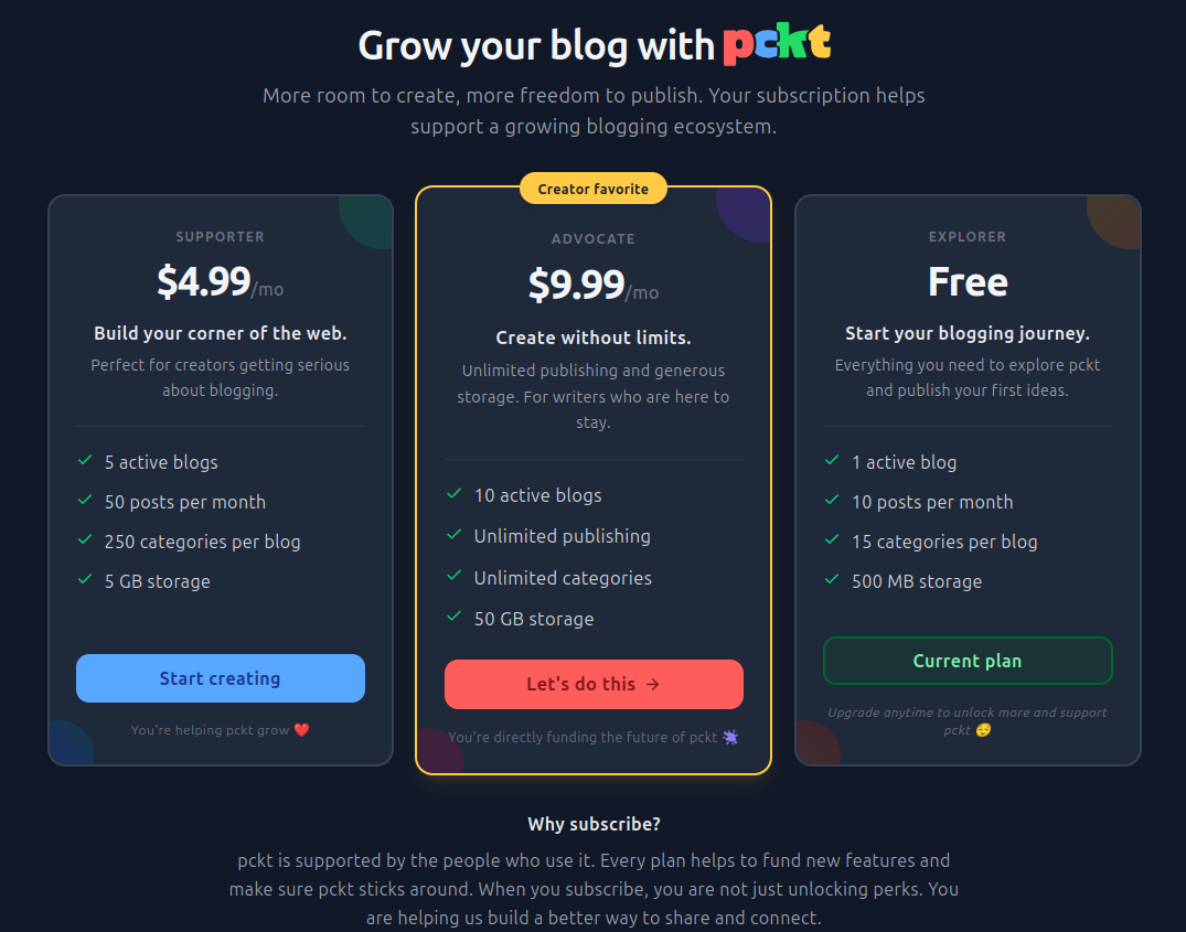 Subscription - pckt.blog