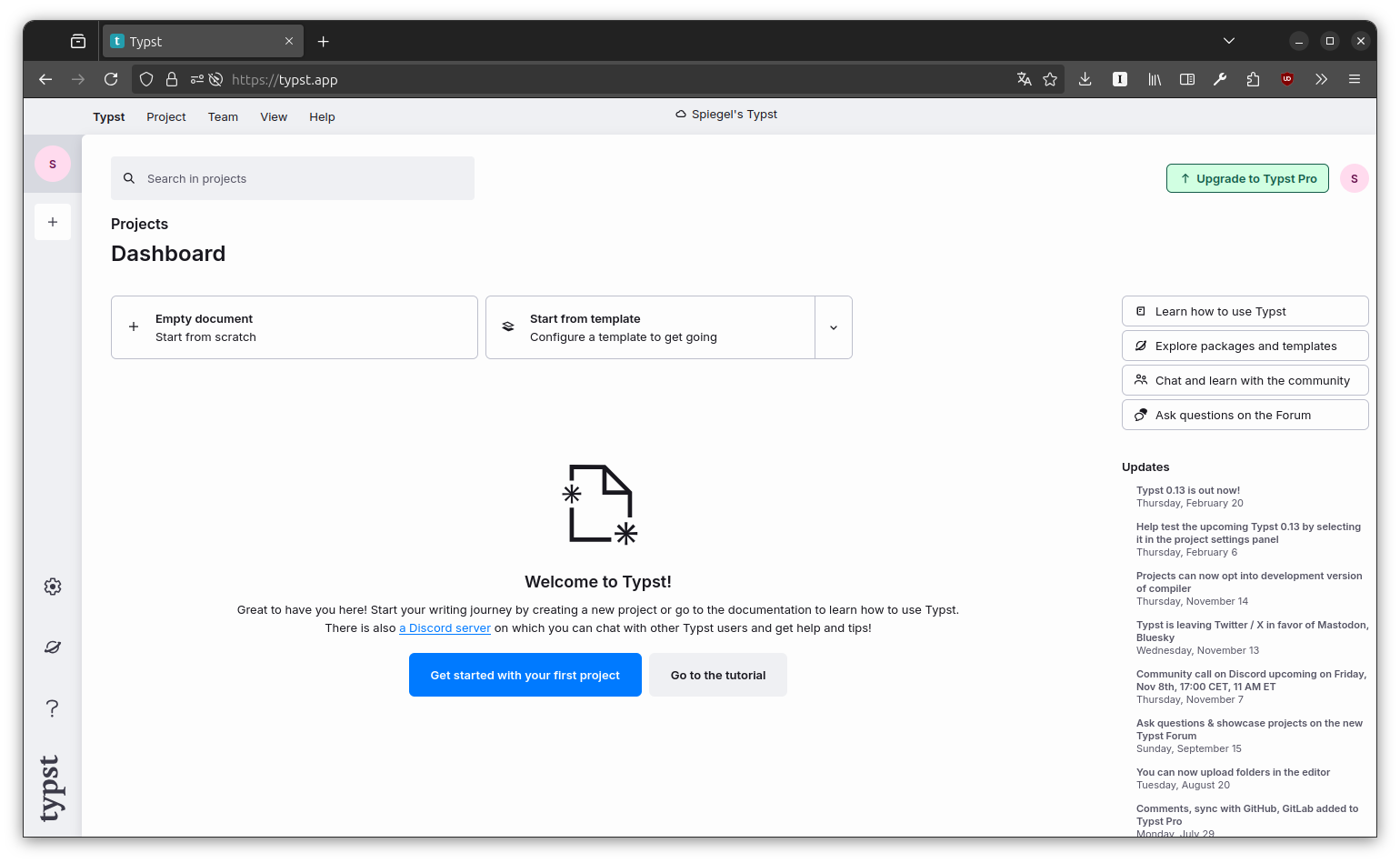 Typst: dashboard